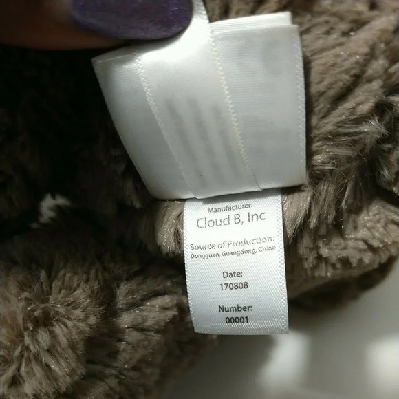 Cloud B Moose Dreamy Hugginz Plush Stuffed Animal Toy Brown Plaid 15 inch - Picture 7 of 7